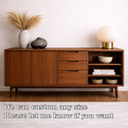 Mid-Century Solid Wood Console Cabinet with Drawers, Doors and Open Shelf - view 7 of 7