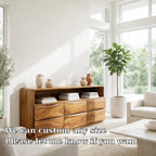 Modern Console Table with Curved Edges & Wave Drawer Design - view 6 of 7