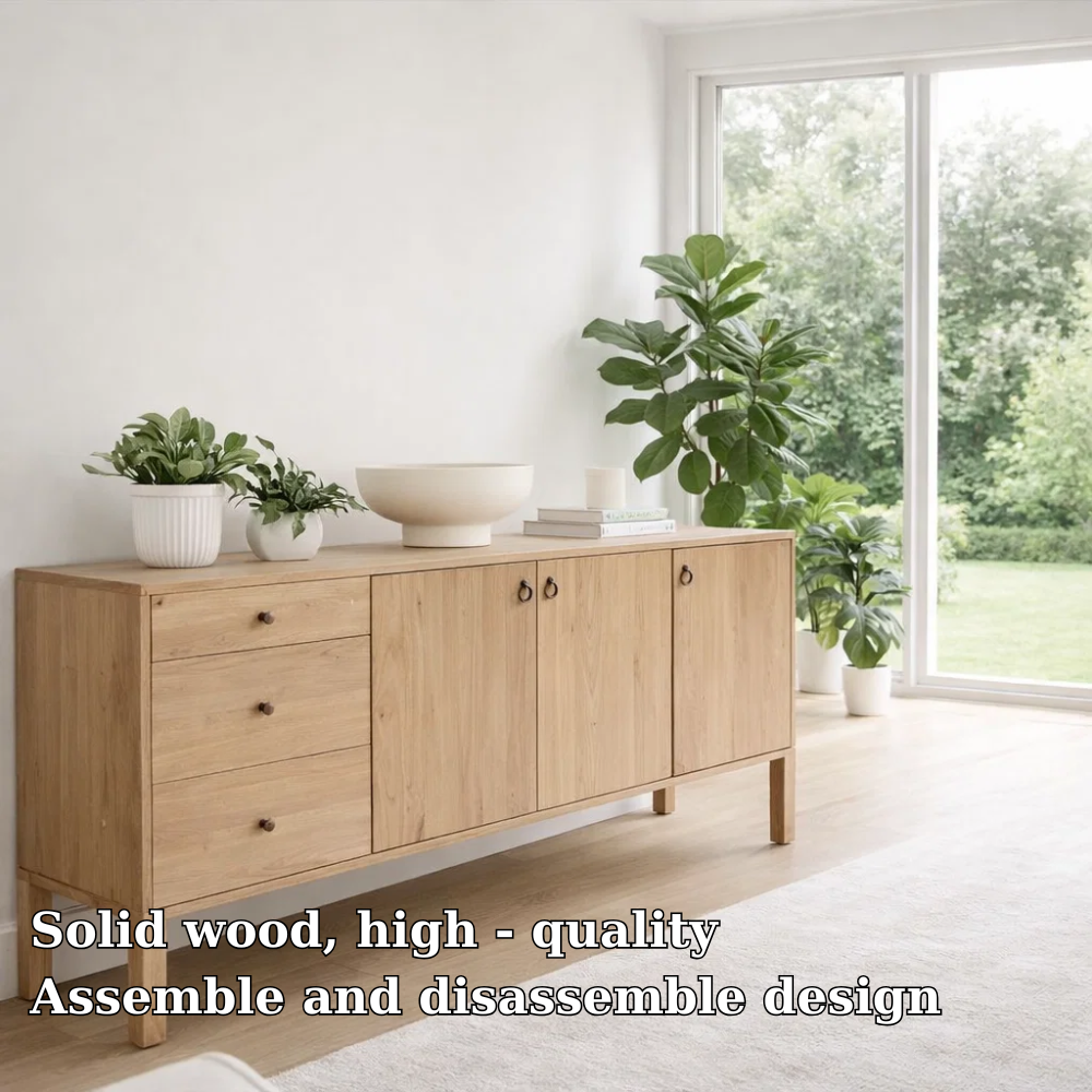 Scandinavian Sideboard Cabinet with Drawers and Doors – Clean Storage Console - view 5 of 7