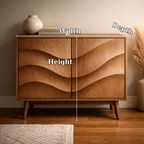 Wave-Design Solid Wood Console Cabinet - Mid-Century Modern Storage - view 7 of 7