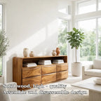 Modern Console Table with Curved Edges & Wave Drawer Design - view 5 of 7