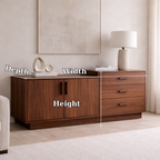 Solid Wood Sideboard Cabinet with 3 Drawers and Double Door Storage - view 7 of 7