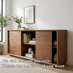 Walnut Console Cabinet with Sliding Doors – Modern Wood Storage Sideboard - view 6 of 7
