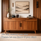 Mid-Century Solid Wood Console Cabinet with 2 Drawers and 4 Doors Storage - view 6 of 7