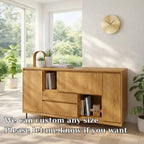 Modern Wood Console Table with Storage Cabinet & Shelves - view 6 of 7