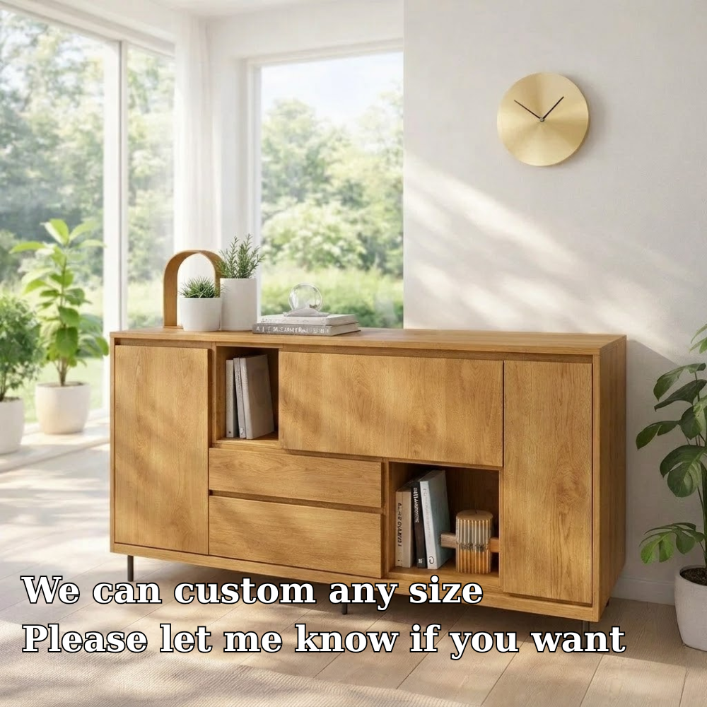 Modern Sideboard Cabinet with Drawers and Open Storage - view 6 of 7