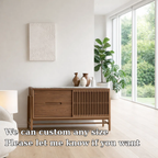 Modern Sideboard Cabinet with Slatted Door and Drawer – Minimal Storage Console - view 7 of 7