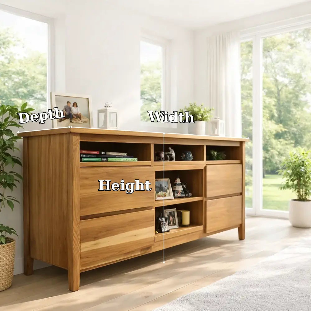 Modern Solid Wood Console Table with Shelves & Storage - view 7 of 7