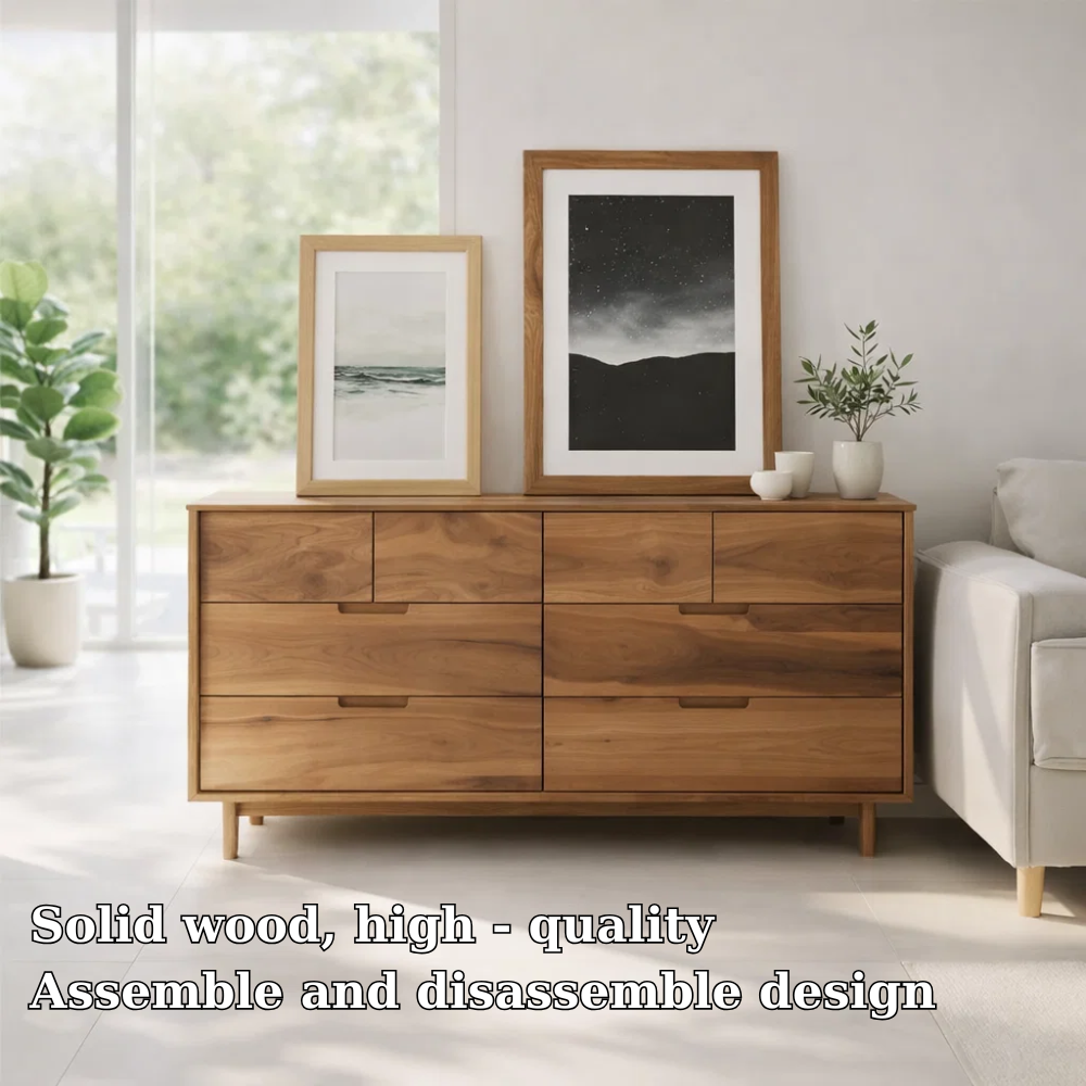 Solid Wood Sideboard Console with Drawers, Modern Storage Cabinet for Living Room - view 5 of 7