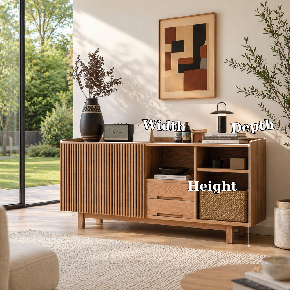 Solid Wood Console Sideboard – Modern Storage Cabinet for Living Room - view 7 of 7