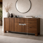 Modern Solid Wood Console Cabinet with Drawers and Doors Storage - view 7 of 7