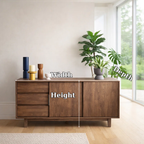 Scandinavian Style Sideboard Cabinet with Sliding Doors and Drawers – Storage Unit - view 7 of 7