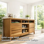 Modern Solid Wood Console Table with Shelves & Storage - view 5 of 7