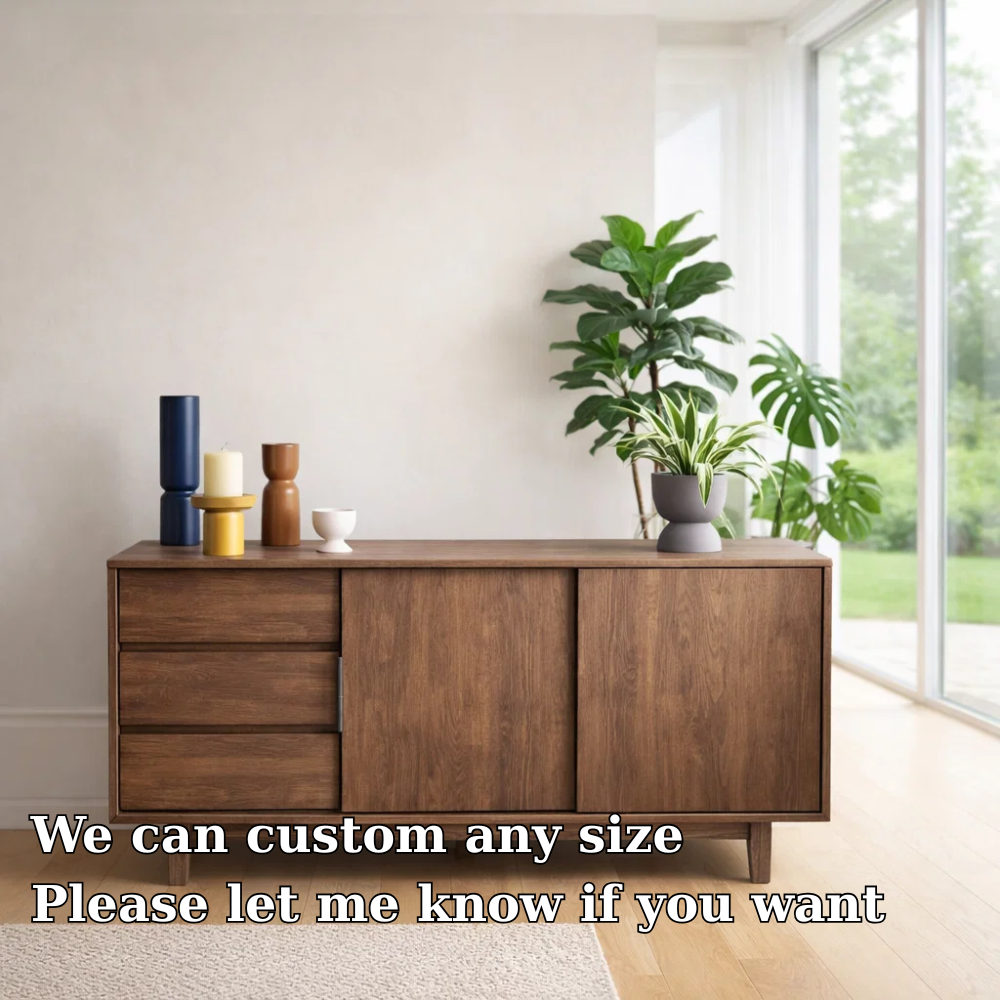 Scandinavian Style Sideboard Cabinet with Sliding Doors and Drawers – Storage Unit - view 6 of 7