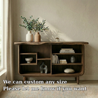 Solid Wood Console Cabinet with Open Shelves – Modern Rustic Storage Sideboard - view 5 of 7