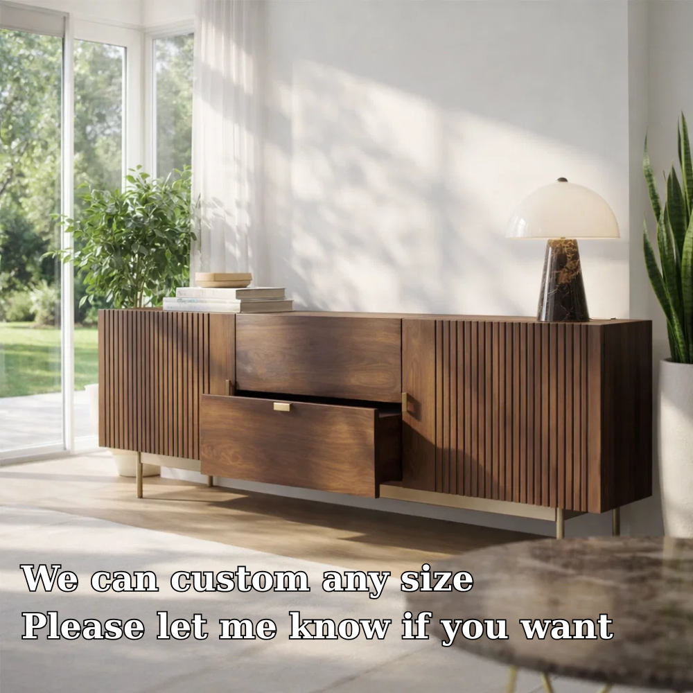 Modern Fluted Sideboard Cabinet with Drawer and Storage - view 5 of 7