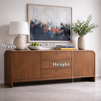 Solid Wood Console Table with Drawers and Cabinets – Modern Walnut Sideboard - view 7 of 7