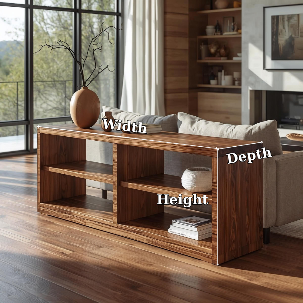 Modern Solid Wood Console Cabinet with Open Shelving – Stylish Living Room Storage - view 6 of 7