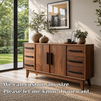 Modern Solid Wood Console Sideboard with Drawers – Walnut Storage Cabinet - view 5 of 7