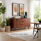 Modern Walnut Console Table with Drawers & Cabinet - view 6 of 7