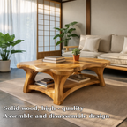 Solid Wood Coffee Table with Curved Edges – Organic Modern Design - view 5 of 7