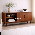 Solid Wood Console Cabinet with Open Shelves and Storage Doors - view 7 of 7