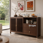 Solid Wood Console Sideboard with Drawer – Modern Walnut Storage Cabinet - view 7 of 7