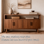 Solid Wood Console Cabinet with Open Shelf and 4 Doors – Modern Storage Sideboard - view 6 of 7