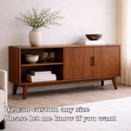 Solid Wood Console Cabinet with Open Shelves and Storage Doors - view 6 of 7