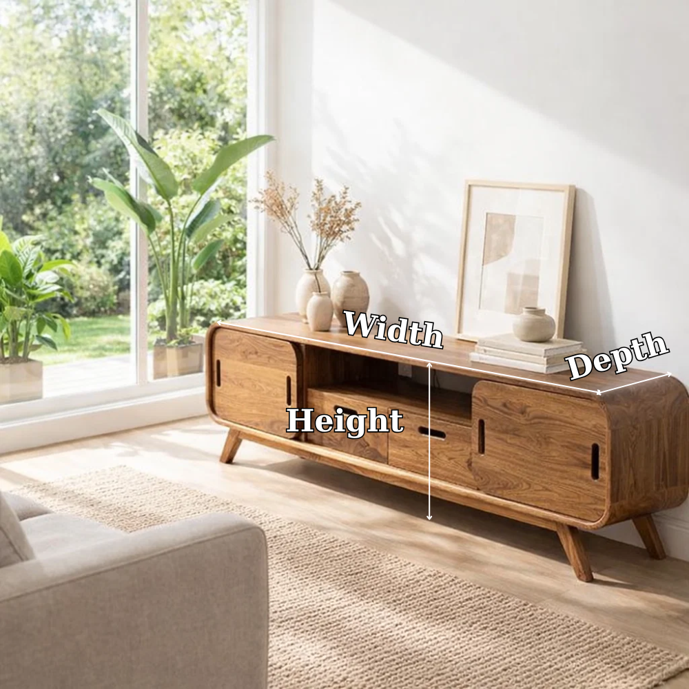 Mid Century Sideboard Cabinet with Sliding Doors and Storage - view 7 of 7