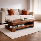 Solid Wood Coffee Table with Modern Block Design – Functional Storage - view 7 of 7