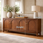 Solid Wood Console Cabinet with Arched Doors – Modern Storage Sideboard - view 6 of 7