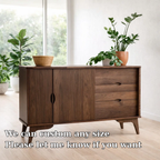 Mid Century Sideboard Cabinet with Drawers and Sliding Doors – Storage Console - view 5 of 7