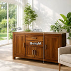 Modern Solid Wood Sideboard Console Table with Multi Storage Compartments - view 6 of 7