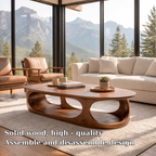 Solid Wood Sculptural Coffee Table – Modern Organic Design - view 6 of 7