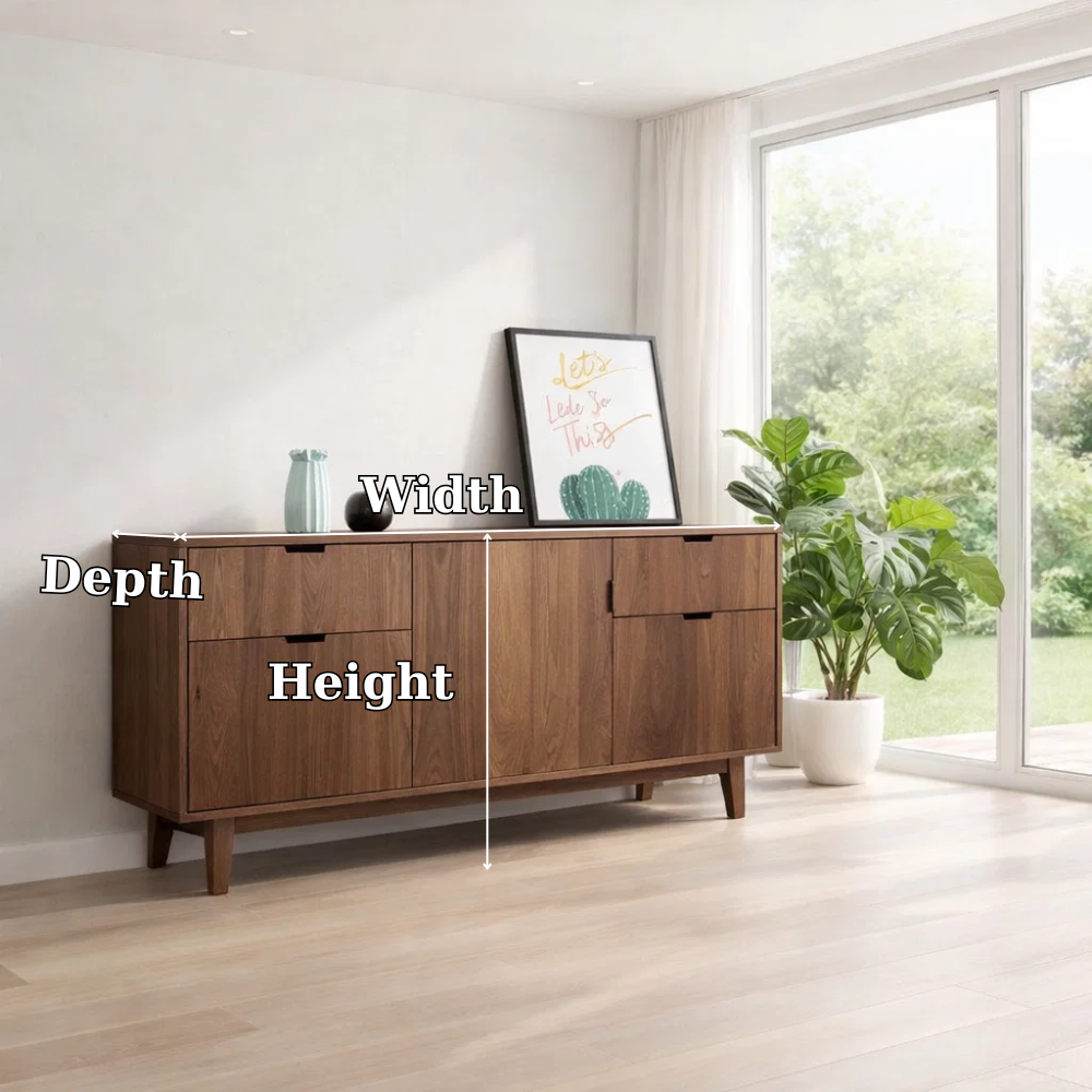 Contemporary Sideboard Cabinet with Hidden Storage – Sleek Living Room Console - view 7 of 7