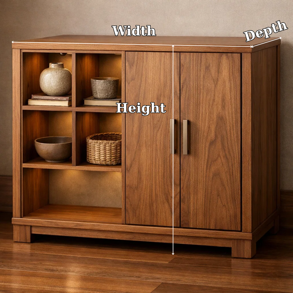 Mid-Century Modern Wood Console Cabinet with Open Shelves - view 7 of 7