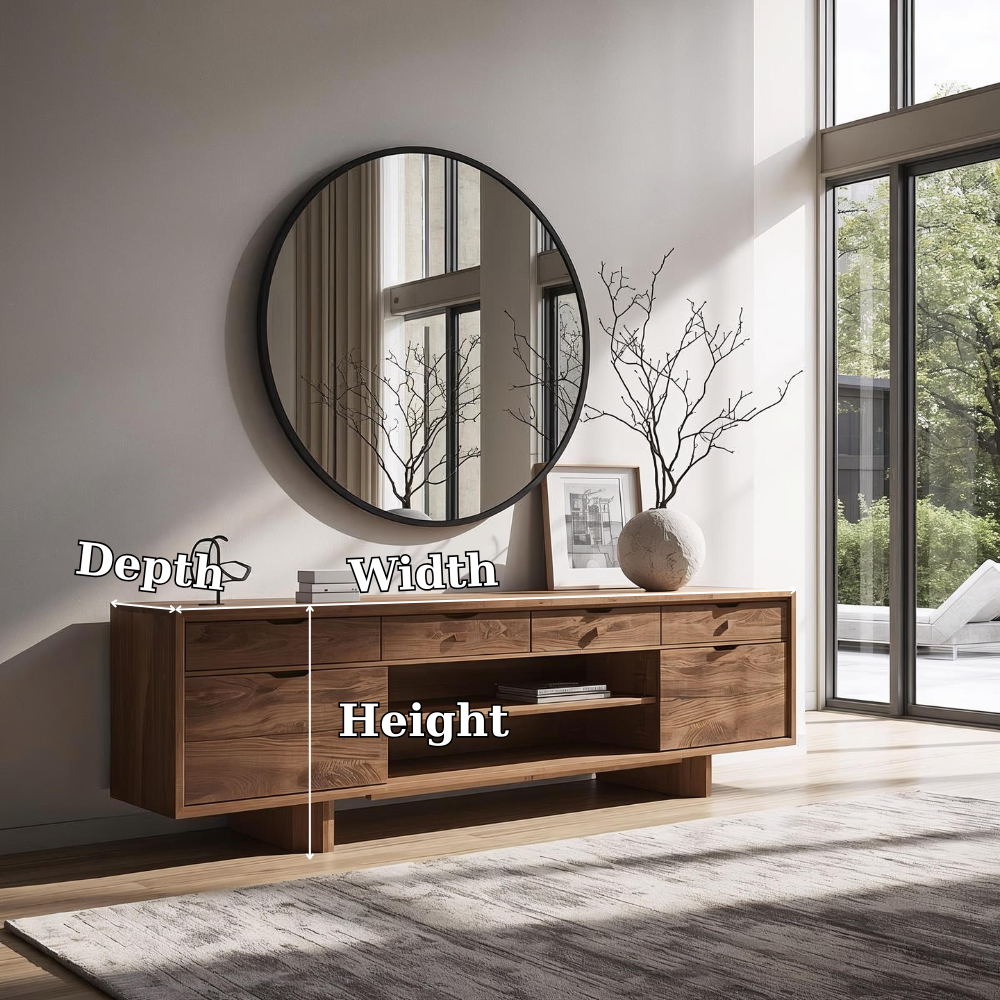 Solid Wood Console Table with Drawers and Open Shelf – Modern Entryway Storage Cabinet - view 7 of 7