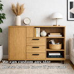 Modern Solid Wood Console Cabinet with Drawers, Door & Open Shelf Storage - view 6 of 7