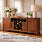 Solid Wood Console Cabinet with Wine Rack and Storage Doors - view 5 of 7