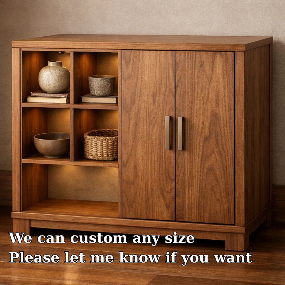 Mid-Century Modern Wood Console Cabinet with Open Shelves - view 6 of 7
