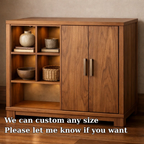 Mid-Century Modern Wood Console Cabinet with Open Shelves - view 6 of 7
