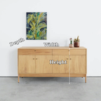 Wood Sideboard Cabinet with Drawers & Doors – Modern Minimal Storage - view 7 of 7
