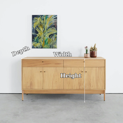 Wood Sideboard Cabinet with Drawers & Doors – Modern Minimal Storage - view 7 of 7