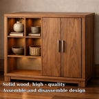 Mid-Century Modern Wood Console Cabinet with Open Shelves - view 5 of 7