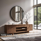 Solid Wood Console Table with Drawers and Open Shelf – Modern Entryway Storage Cabinet - view 5 of 7