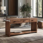 Solid Wood Console Table with Drawers and Shelf – Modern Entryway Storage Table - view 7 of 7