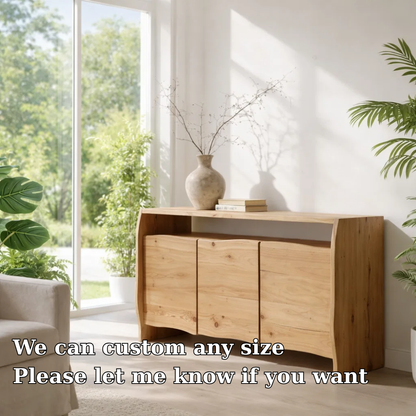 Solid Wood Curved Sideboard Cabinet with Doors - view 6 of 7