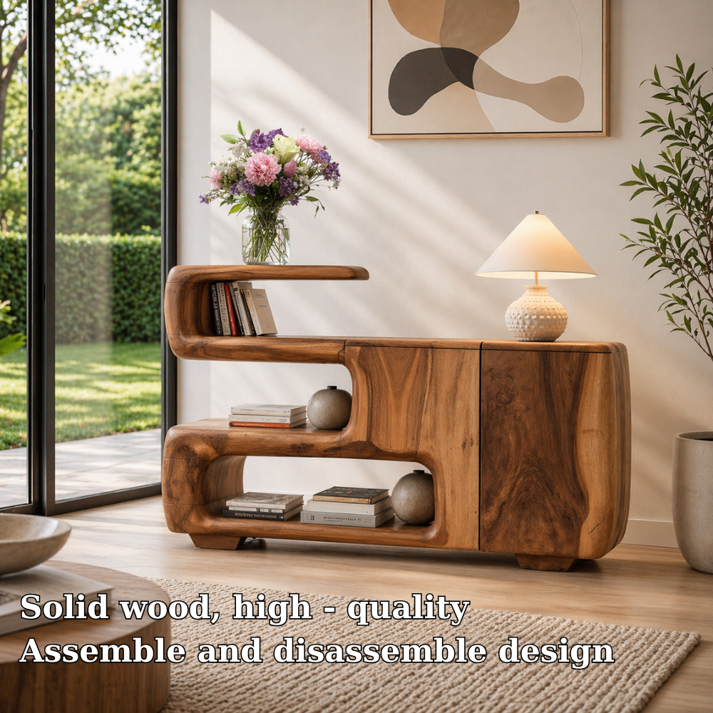 Solid Wood Console Sideboard – Sculptural Modern Storage Cabinet - view 5 of 7