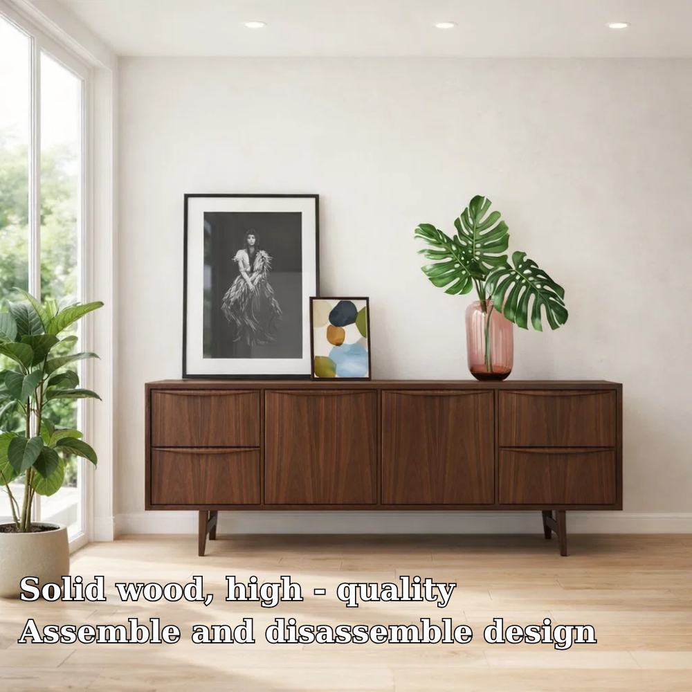 Mid Century Modern Sideboard Cabinet with Drawers – Sleek Storage Console - view 5 of 7